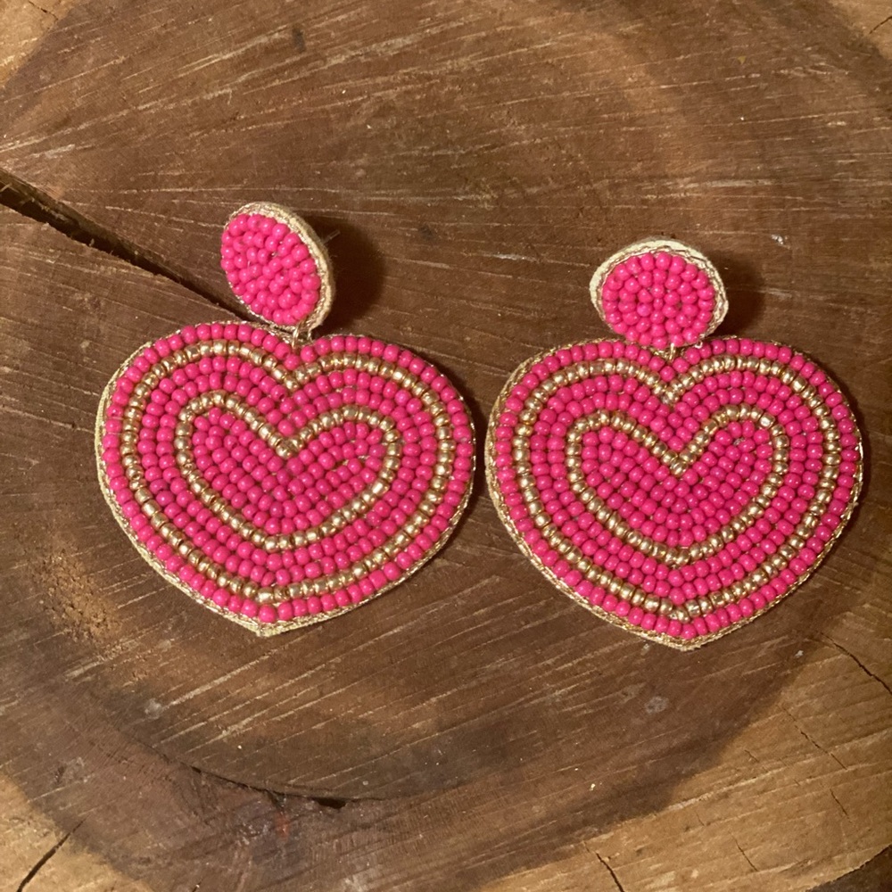 Seed Bead Valentine Earrings